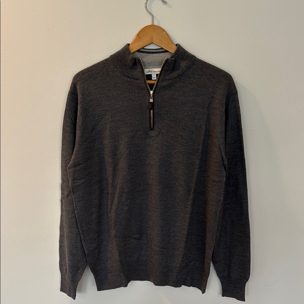 Dark Gray Quarter-Zip Sweater - Peter Millar (Large)